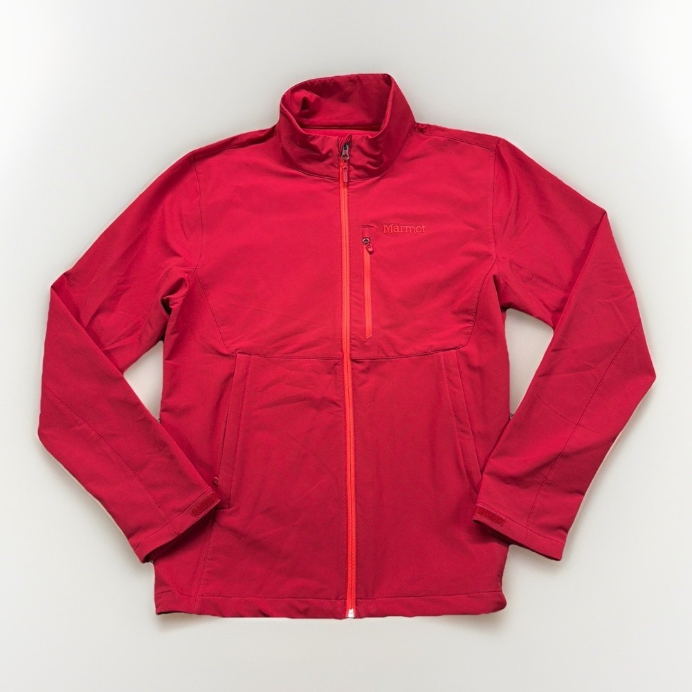 Marmot Jacket Men's Large M3 Softshell Red Full Zip Stretch Outdoor Hiking